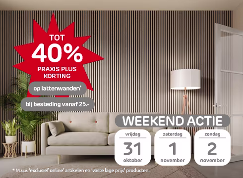 Weekend actie op lattenwanden