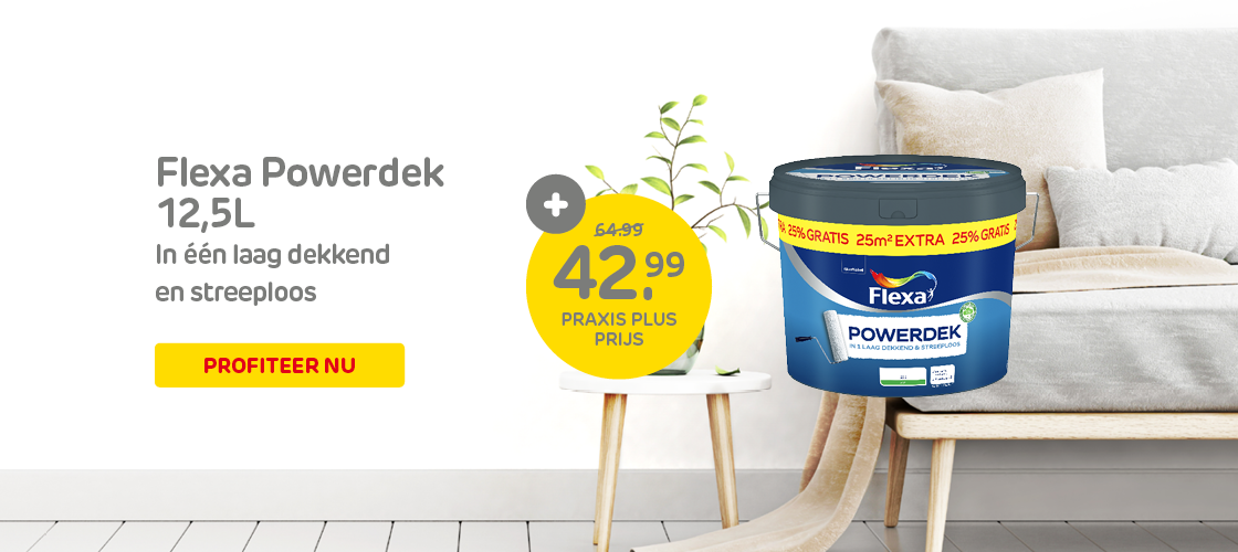  Flexa Powerdek 12L korting bij Praxis