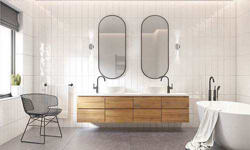Salle de bain carrelage blanc | Badkamer met witte tegels 