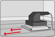 Schuurmachine op parket | Ponceuse sur parquet 