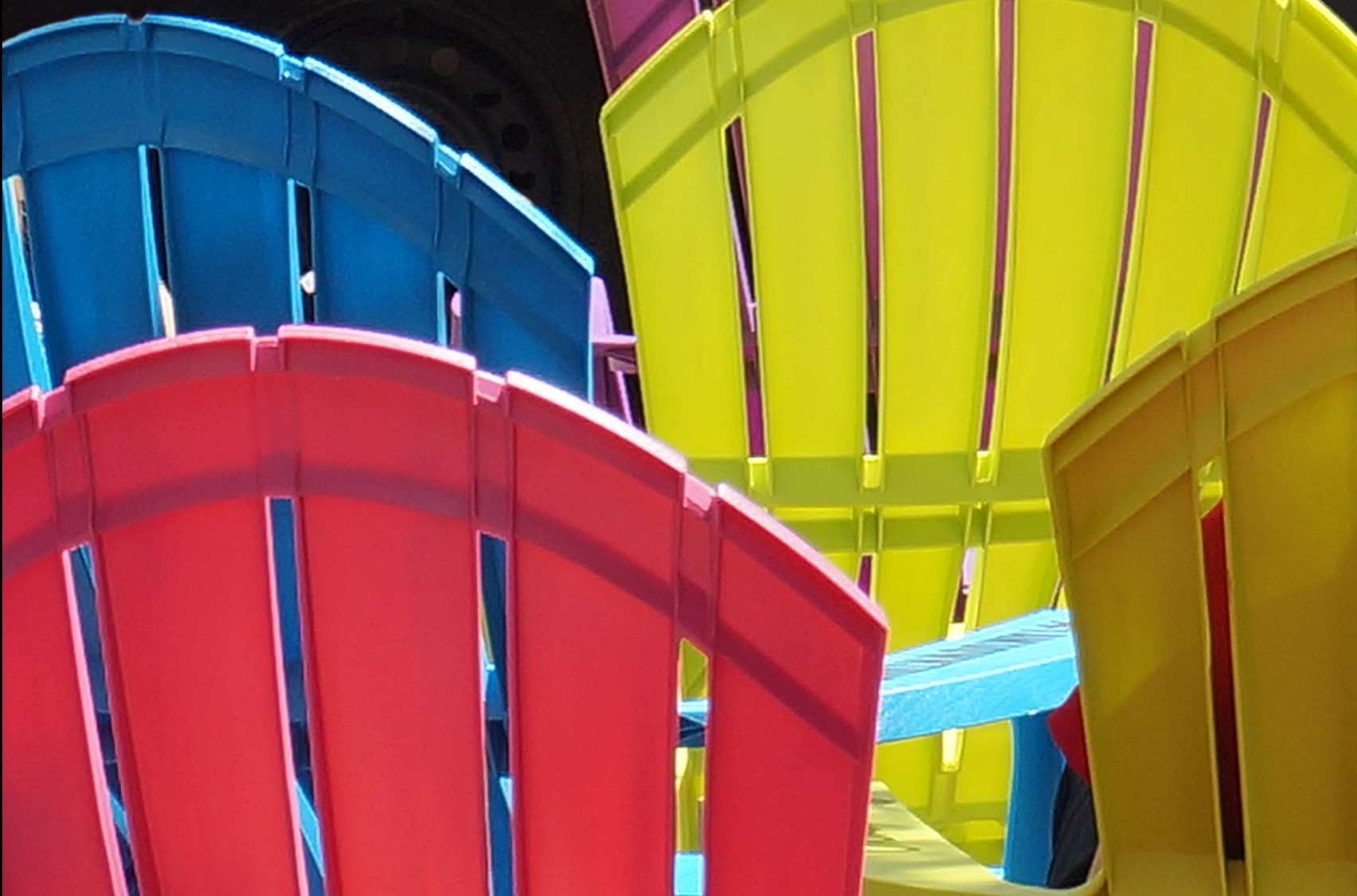 Stock image of plastic outdoor chairs