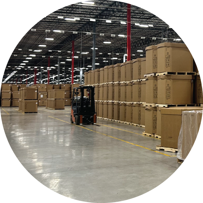 Cajas Gaylord en el almacén