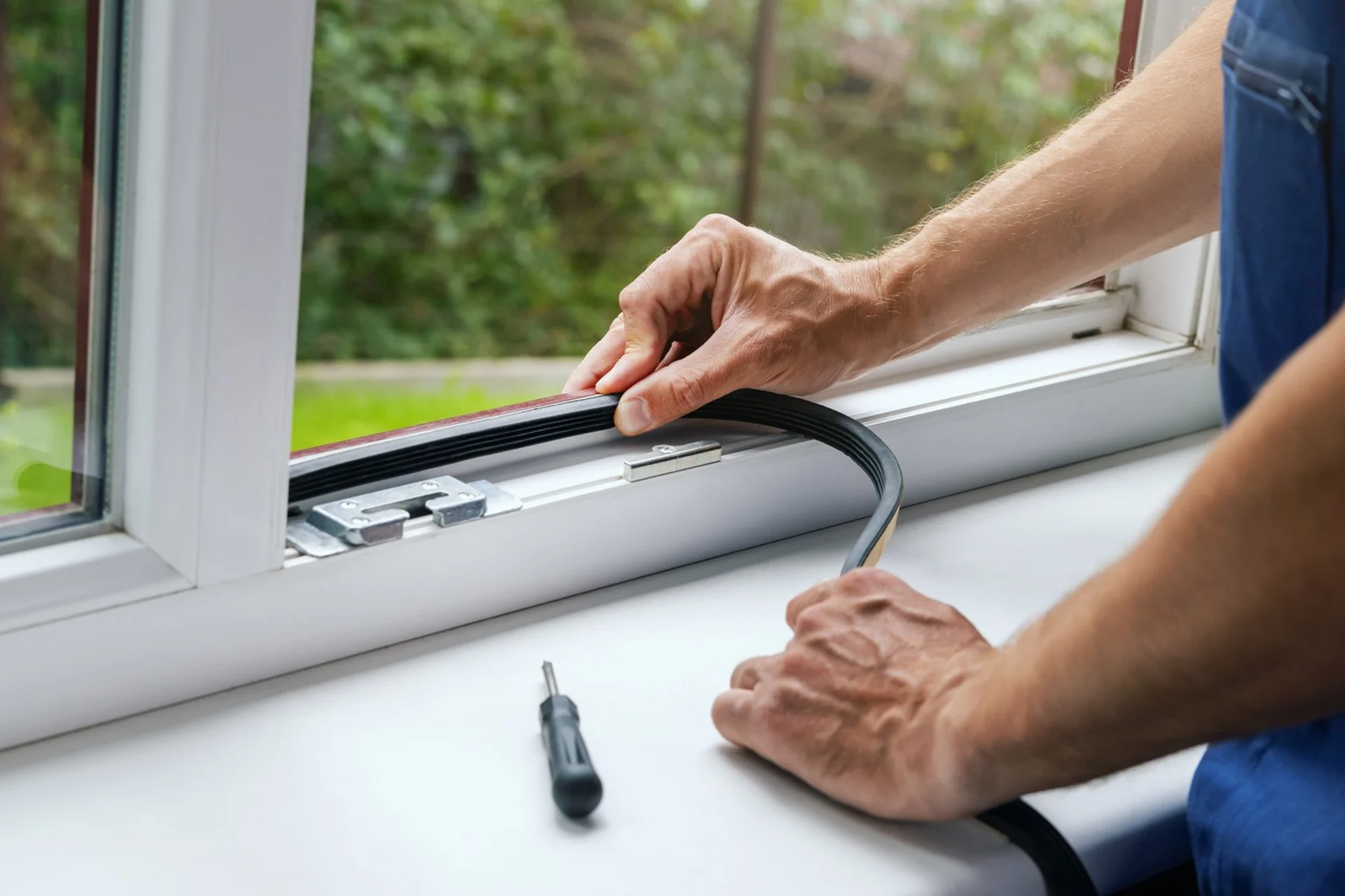 Stock image of residential window seal Stock image of residential window seal
