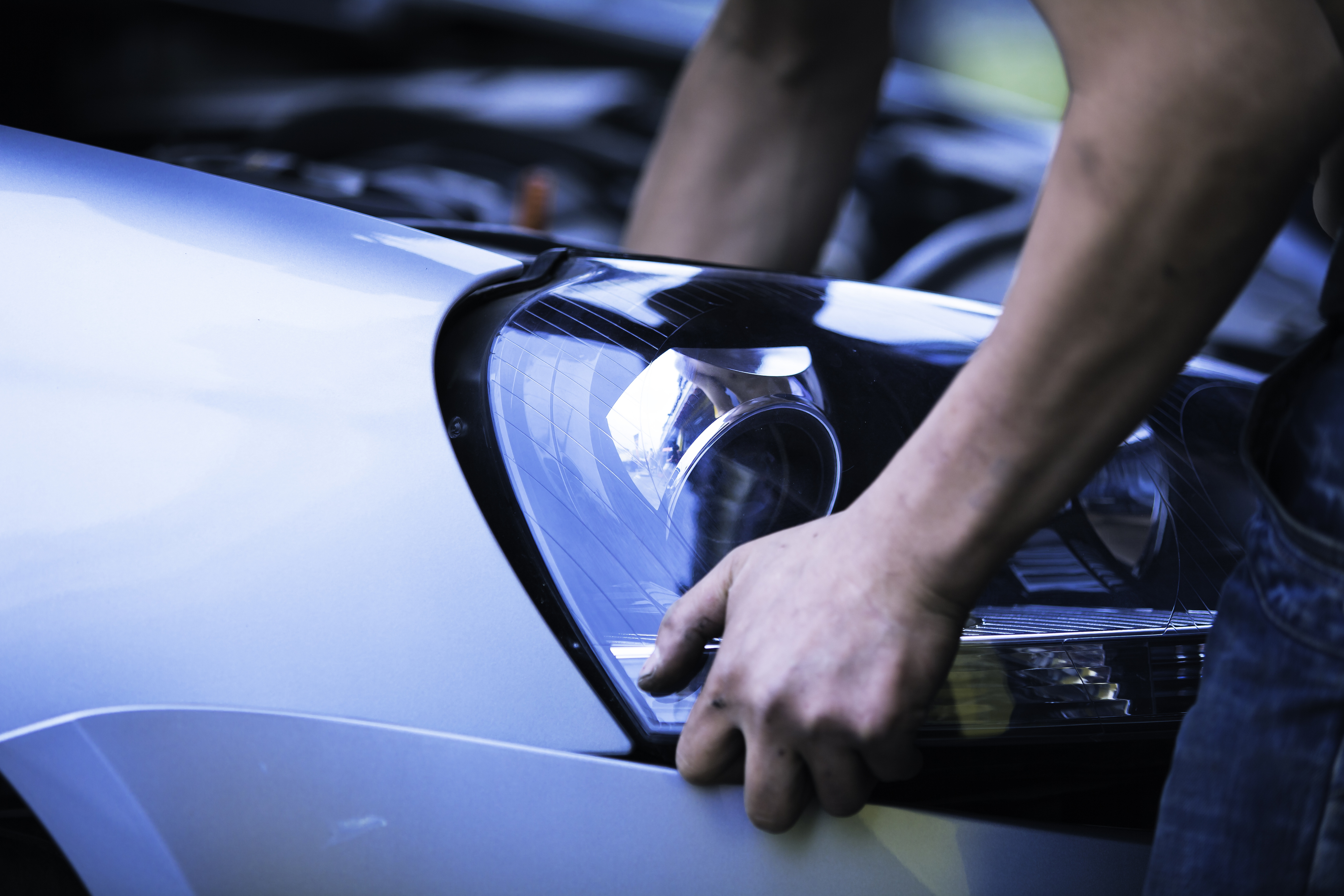 Stock image of automotive headlight