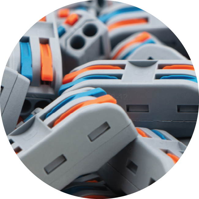 Stock image of electronic components