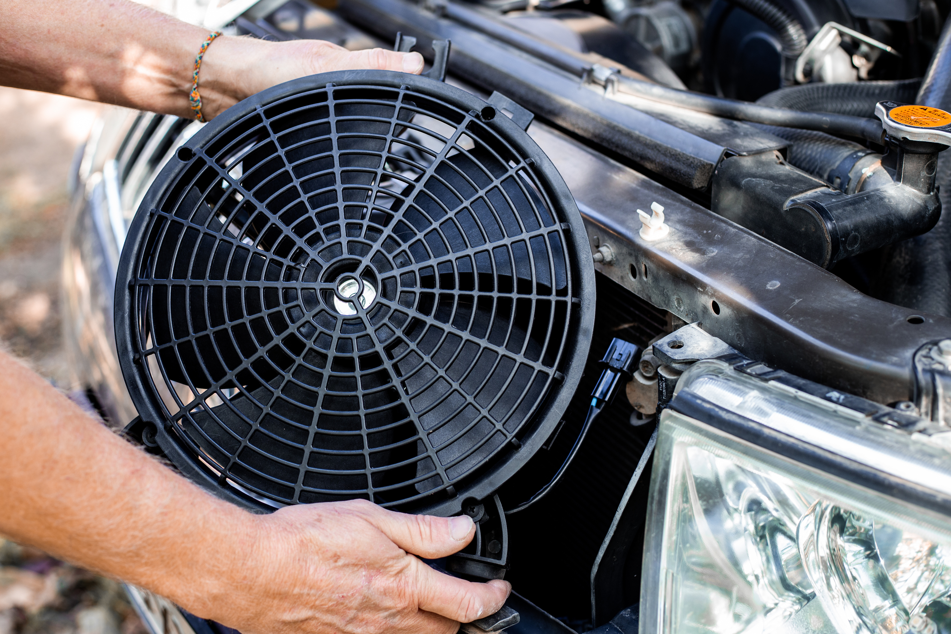 Stock image of automotive cooling fan