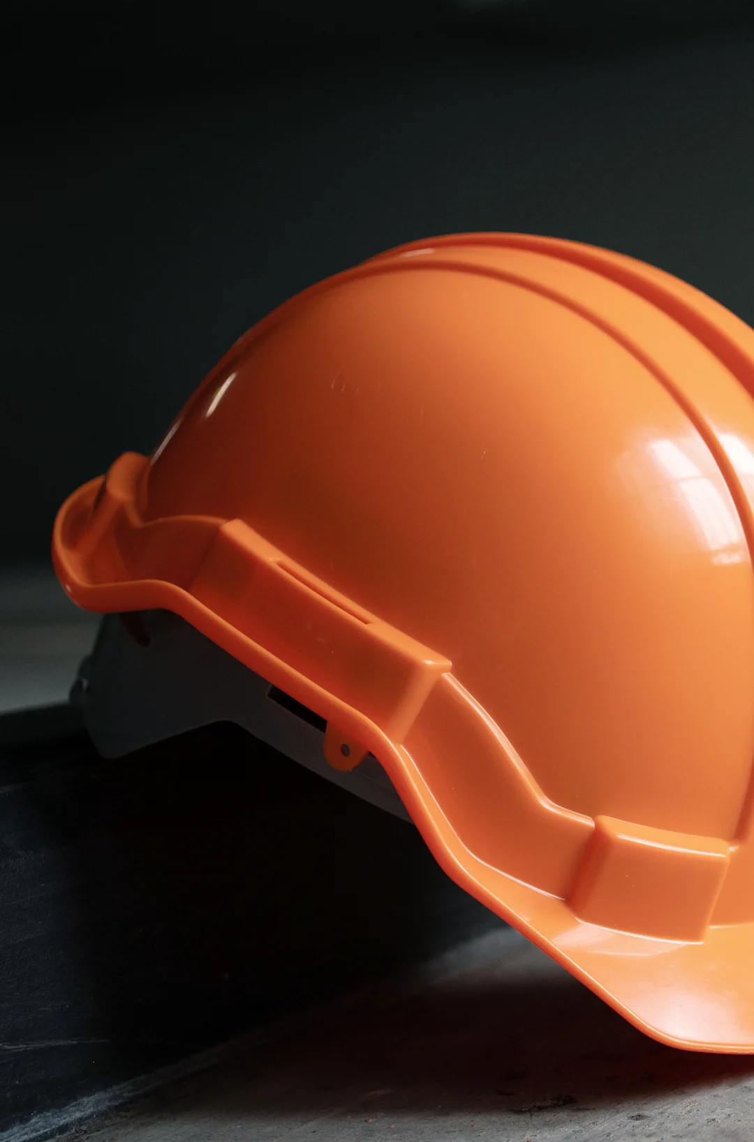 Row of brightly colored hard hats Row of brightly colored hard hats