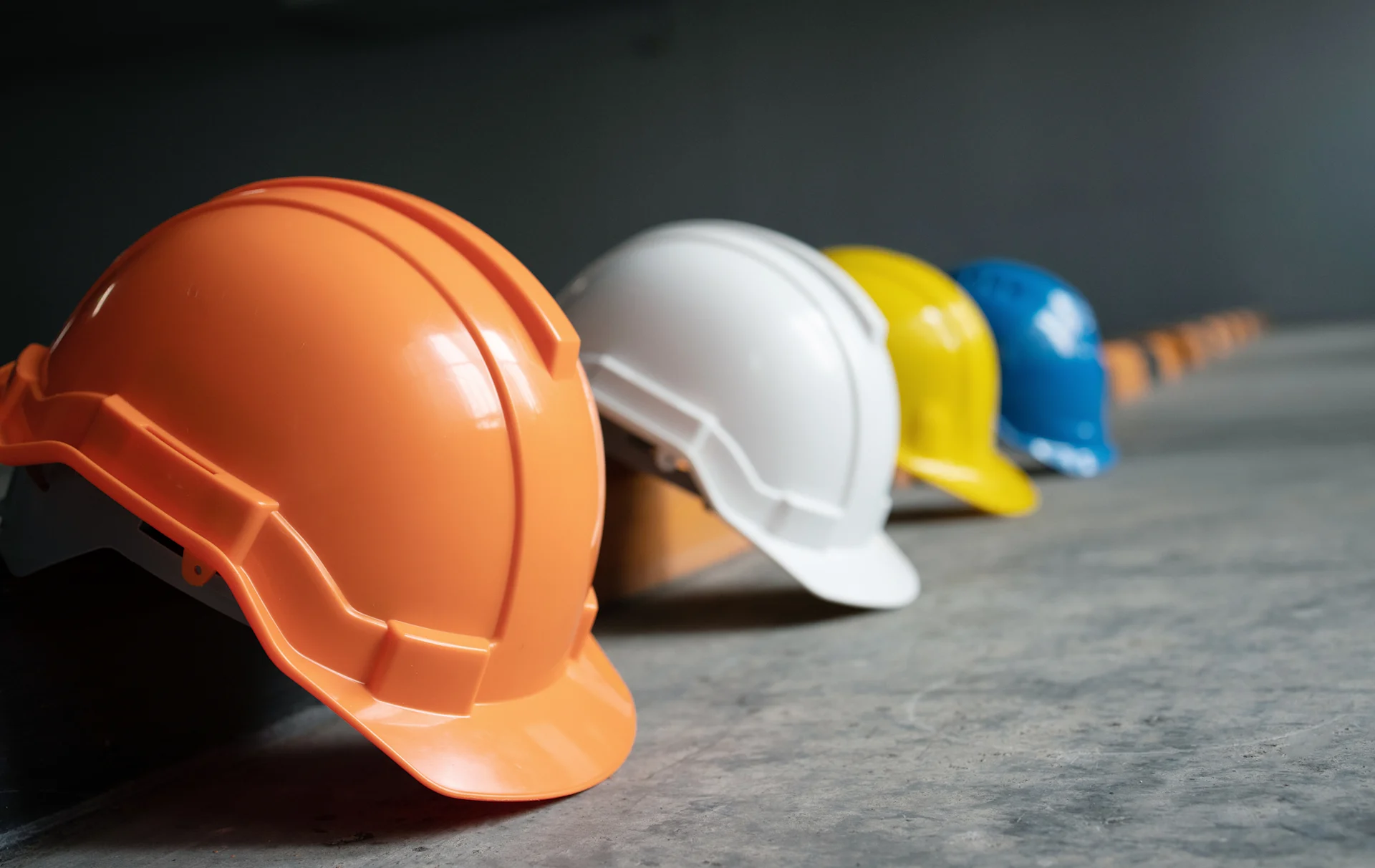 Stock image of hard hats Stock image of hard hats