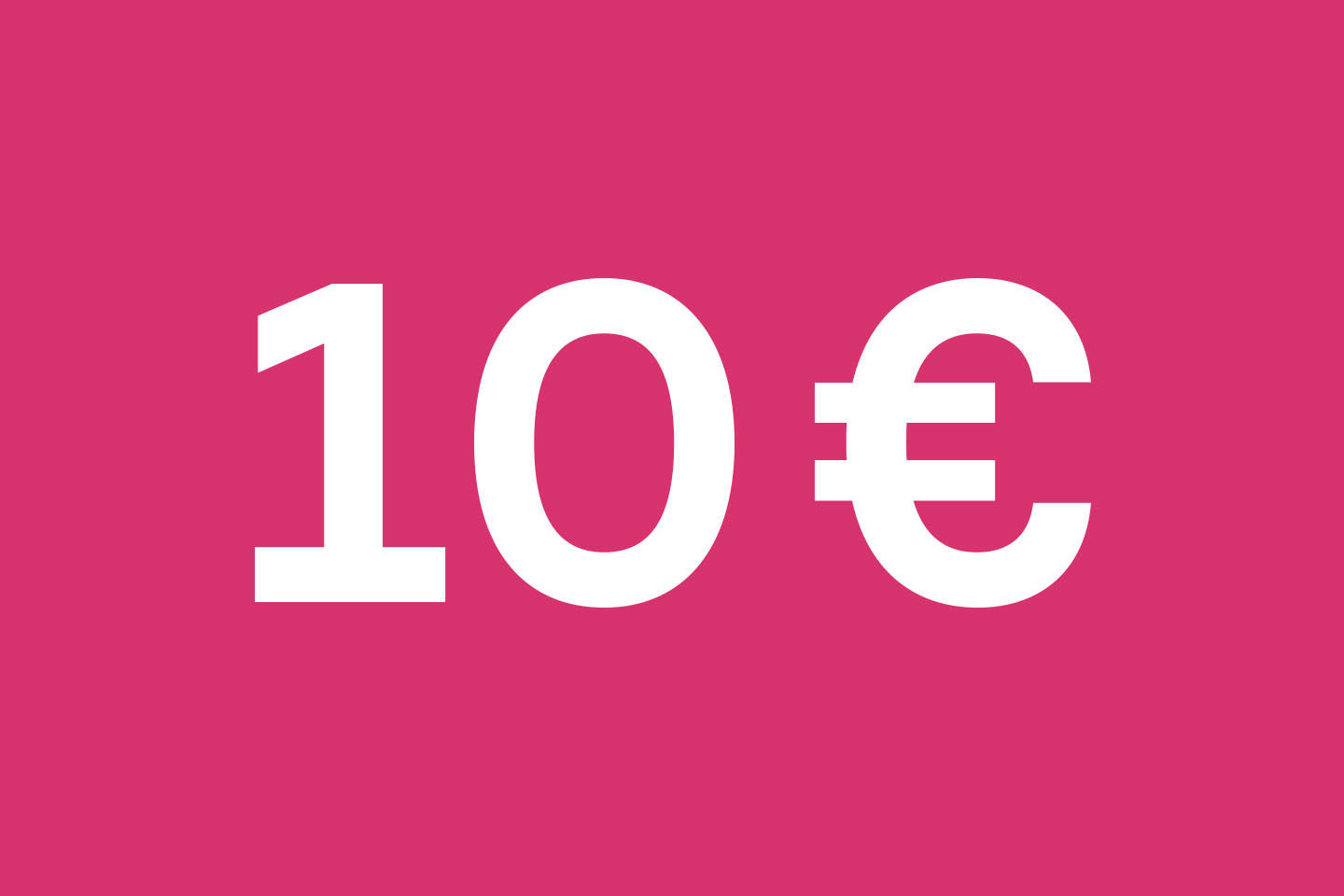 Punaisella pohjalla teksti 10 €