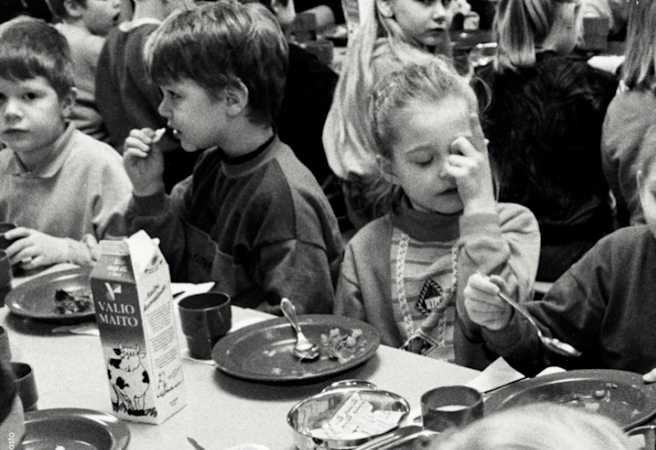 Children enjoying their school meal