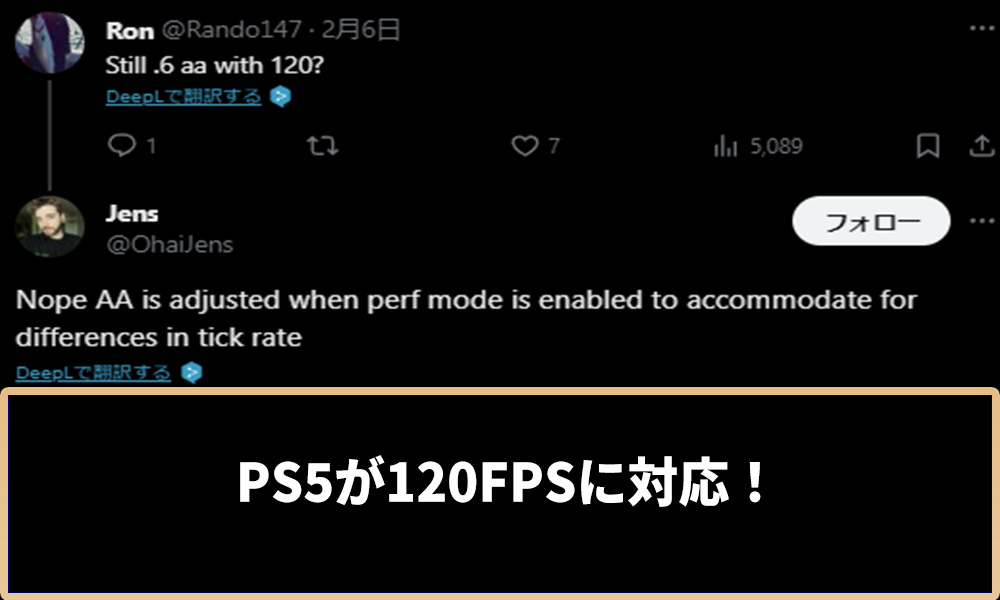 PS5が120FPSに対応！アイキャッチ