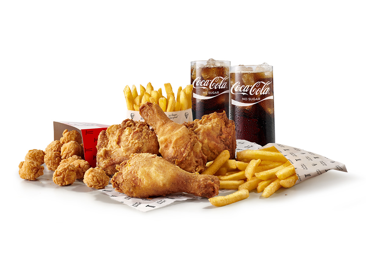 2 Can Dine Soda Fountain Sharing KFC Menu