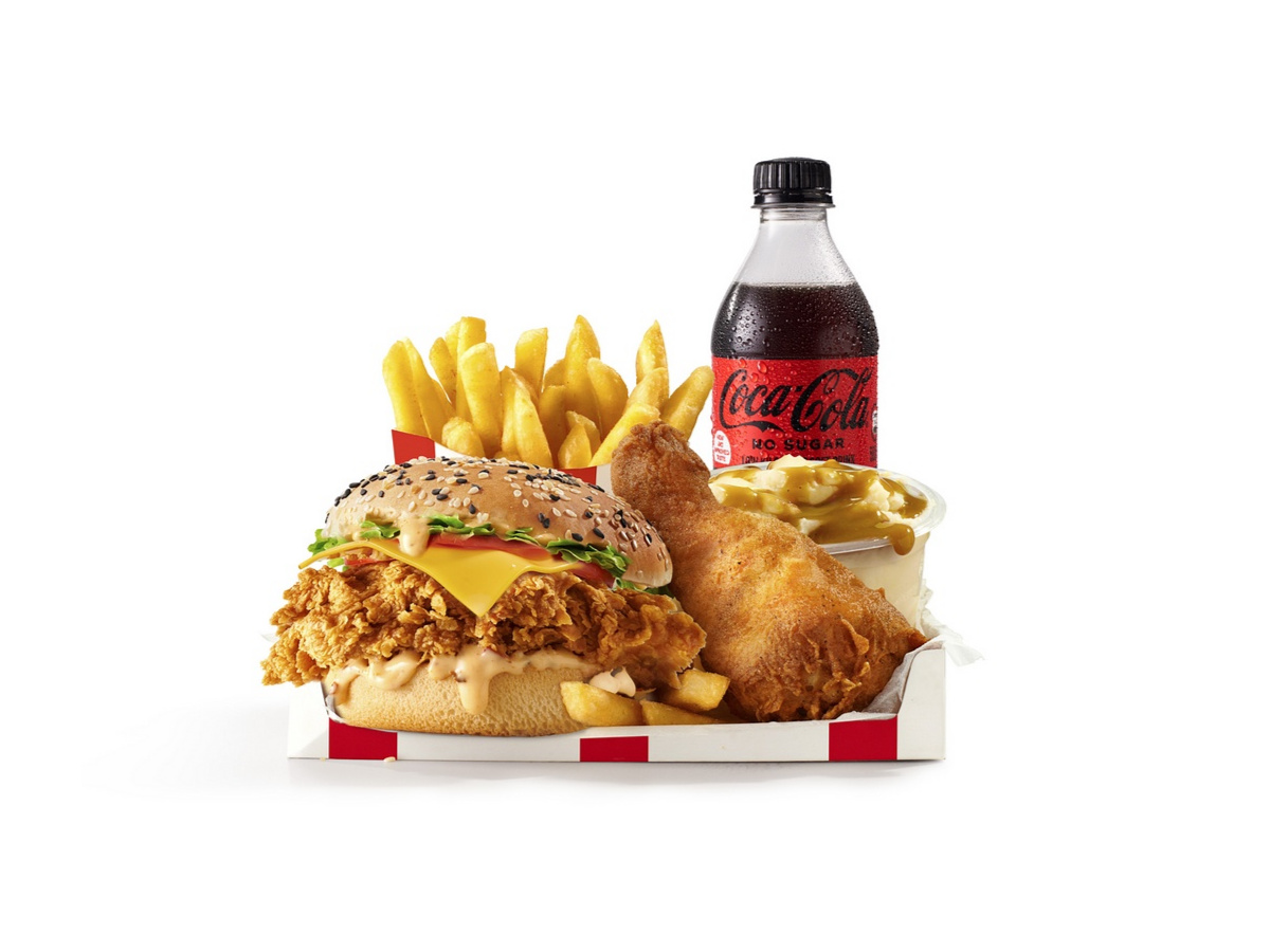 Reg Fully Loaded Box Meal With Zinger Burger And Buddy Drink | Box ...