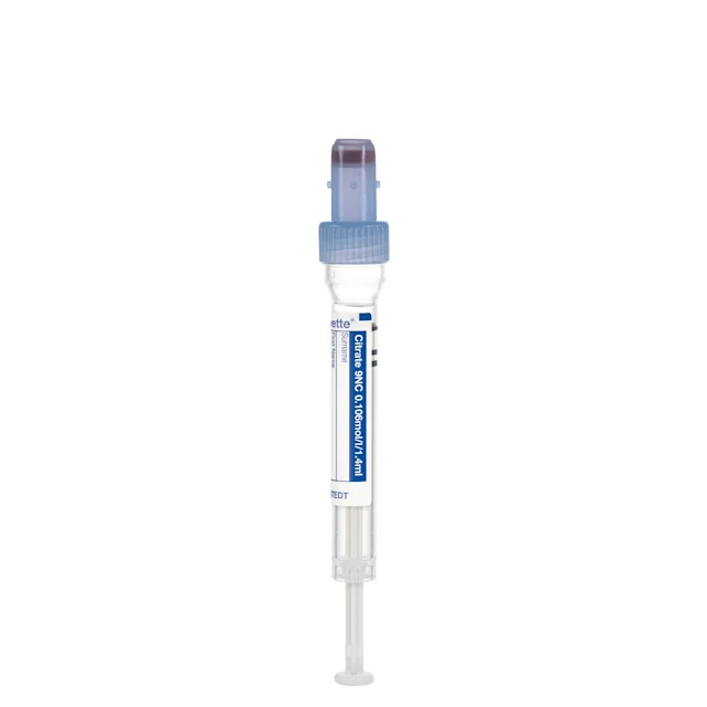 S-Monovette® Citrat 9NC 0.106 mol/l 3,2%, 1,4 ml, Verschluss blau, (LxØ): 66 x 8 mm, mit Kunststoffetikett