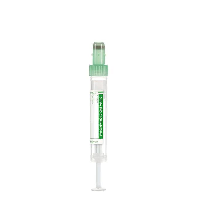 S-Monovette® Citrat 9NC 0.106 mol/l 3,2%, 3 ml, Verschluss grün, (LxØ): 66 x 11 mm, mit Papieretikett