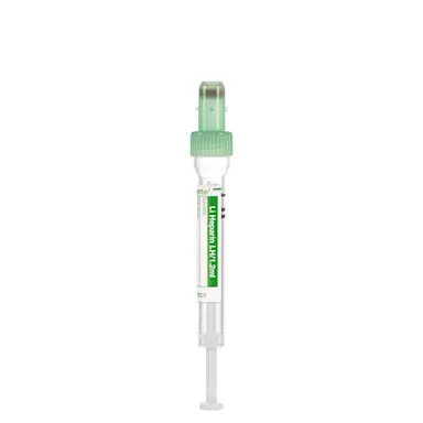 S-Monovette® Lithium heparin LH, 1.2 ml, cap green, (LxØ): 66 x 8 mm, with plastic label