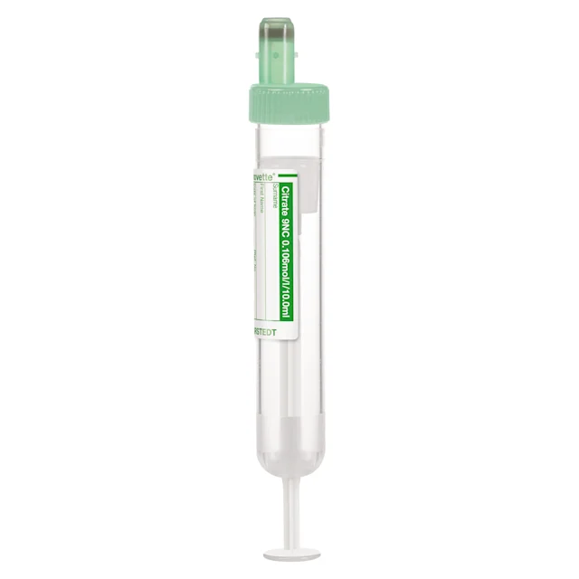 S-Monovette® Citrat 9NC 0.106 mol/l 3,2%, 10 ml, Verschluss grün, (LxØ): 92 x 16 mm, mit Papieretikett