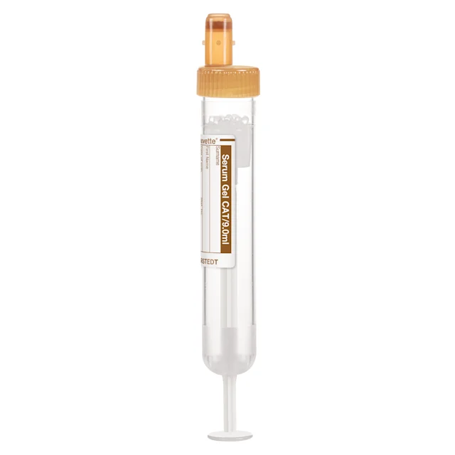 S-Monovette® Serum Gel CAT, 9 ml, cap brown, (LxØ): 92 x 16 mm, with paper label