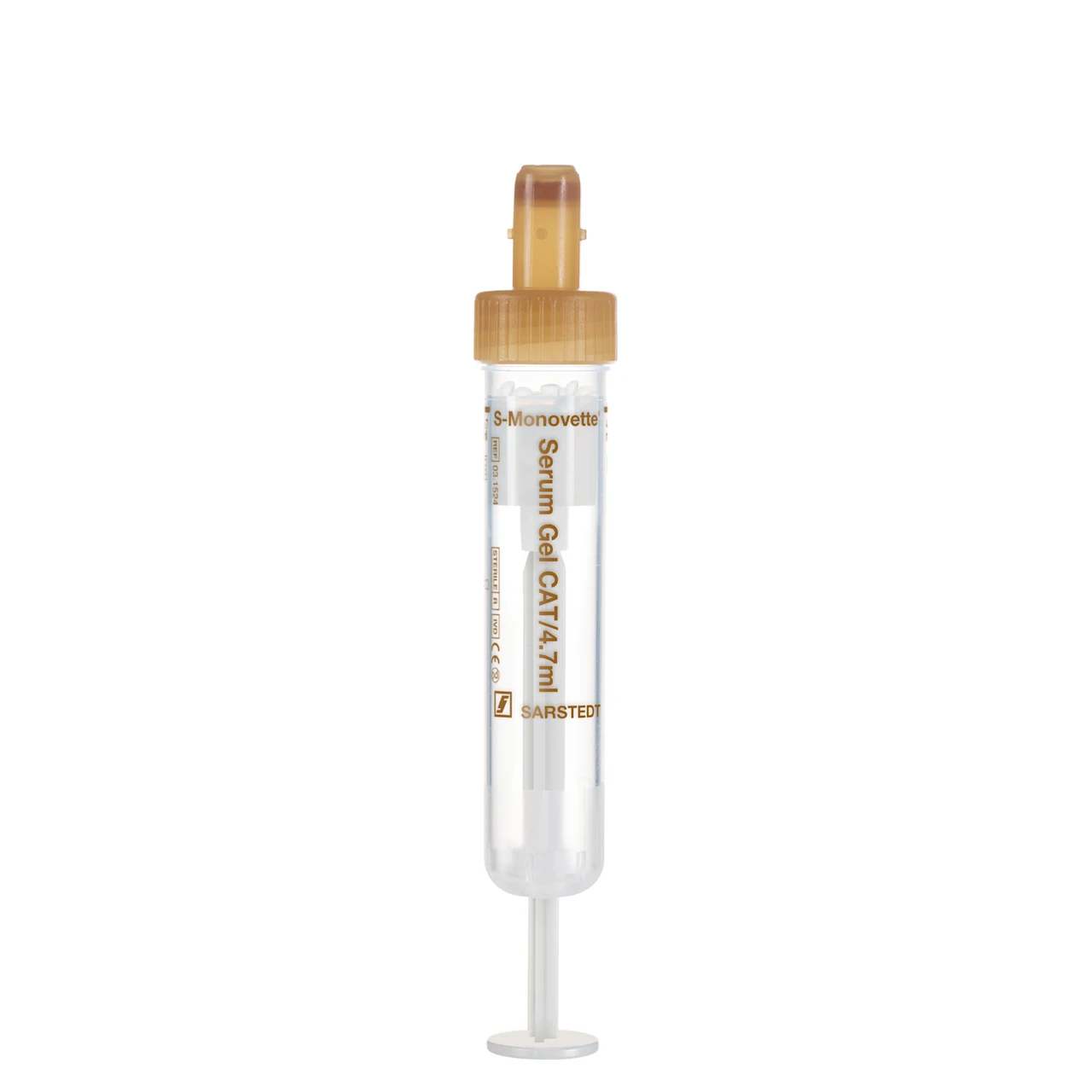 S-Monovette® 血清ゲルCAT, 4,7 ml, キャップ 茶, (LxØ)： 75 x 15 mm, プラスチックラベル付き