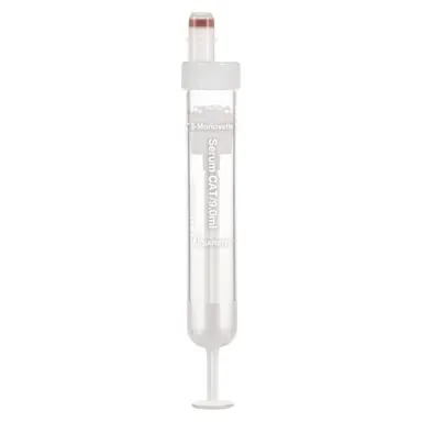 S-Monovette® Serum CAT, 9 ml, cap white, (LxØ): 92 x 16 mm, with plastic label