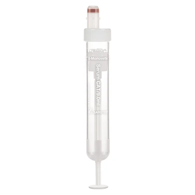 S-Monovette® Serum CAT, 9 ml, cap white, (LxØ): 92 x 16 mm, with plastic label
