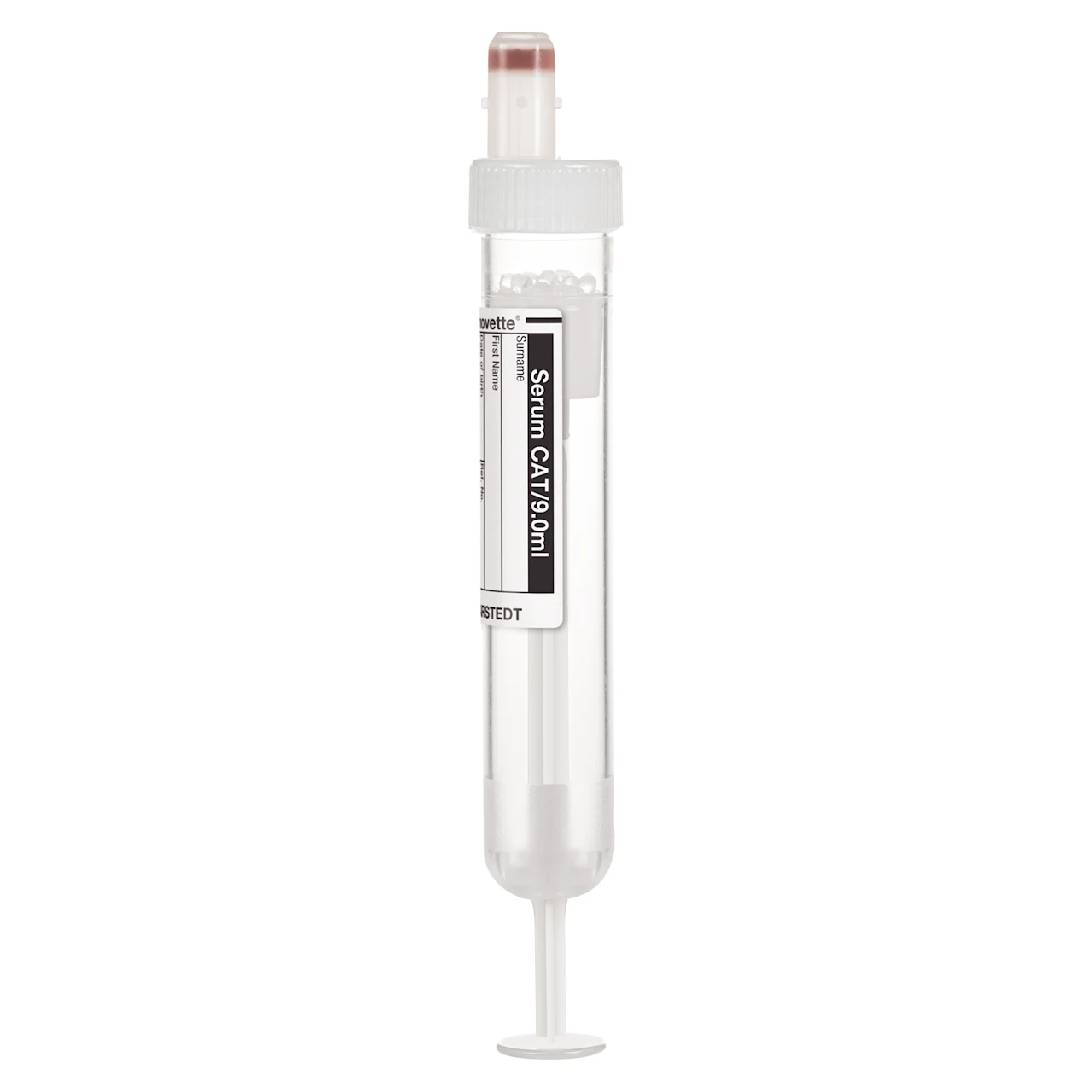 S-Monovette® 血清 - CAT, 9 ml, キャップ 白, (LxØ)： 92 x 16 mm, 紙ラベル付き