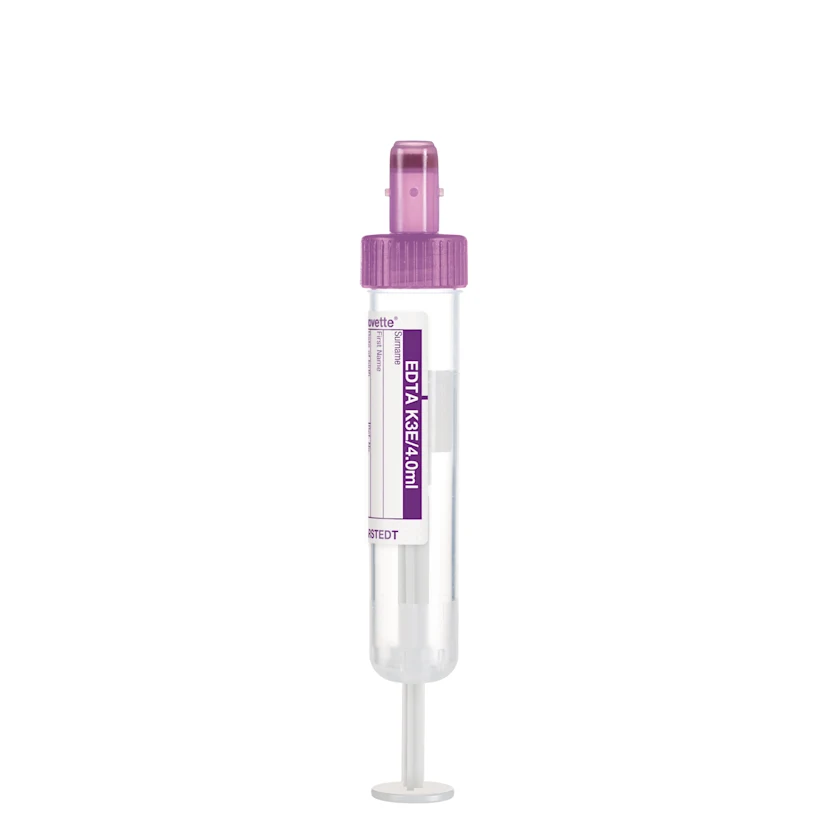 S-Monovette® EDTA K3E, 4 ml, cap violet, (LxØ): 75 x 15 mm, with paper ...