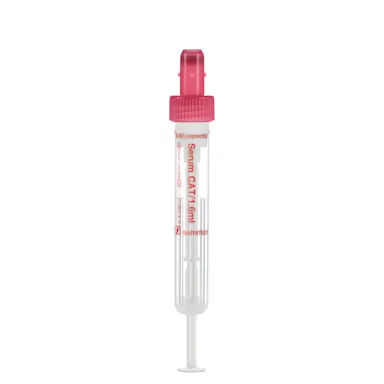 S-Monovette® Serum CAT, 1.6 ml, cap red, (LxØ): 75 x 13 mm, with plastic label