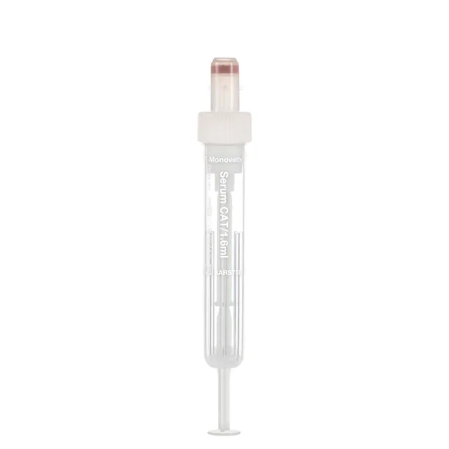 S-Monovette® Serum CAT, 1.6 ml, cap white, (LxØ): 75 x 13 mm, with plastic label