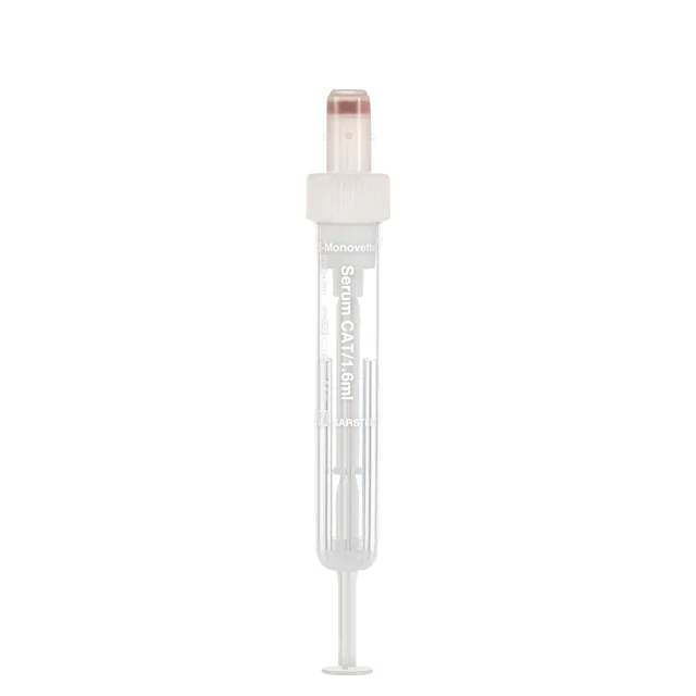 S-Monovette® Serum CAT, 1.6 ml, cap white, (LxØ): 75 x 13 mm, with plastic label