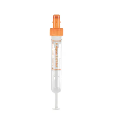 S-Monovette® Lithium heparin LH, 1.6 ml, cap orange, (LxØ): 75 x 13 mm, with plastic label