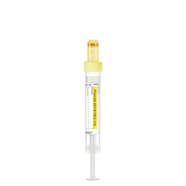 S-Monovette® Fluoride/EDTA FE, 2.7 ml, cap yellow, (LxØ): 66 x 11 mm, with paper label