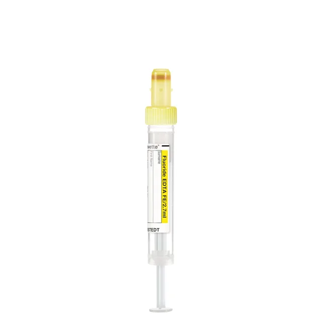 S-Monovette® Fluoride/EDTA FE, 2.7 ml, cap yellow, (LxØ): 66 x 11 mm, with paper label