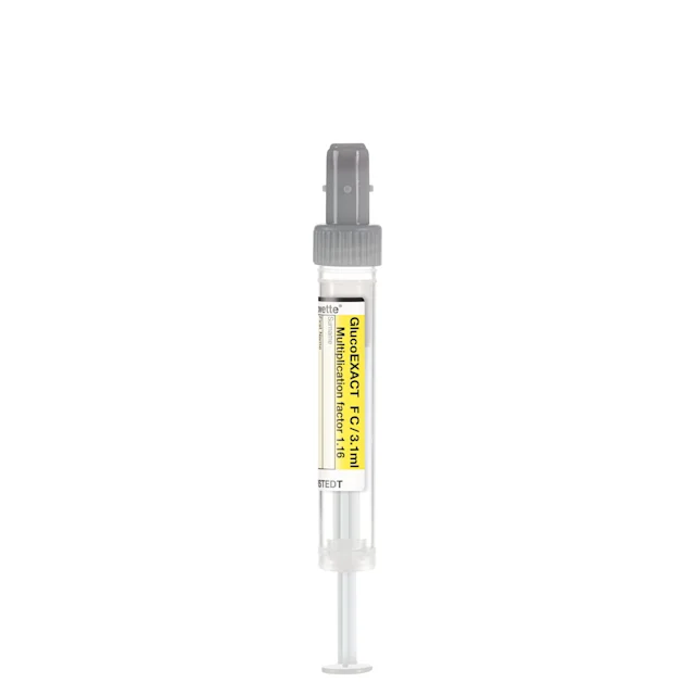 S-Monovette® GlucoEXACT FC, 3,1 мл, Крышка серый(-ая), (ВxØ): 66 x 11 мм, с бумажной этикеткой