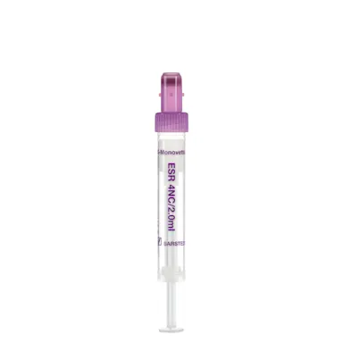S-Monovette®, ESR, 2 ml, cap violet, (LxØ): 66 x 11 mm, with plastic label
