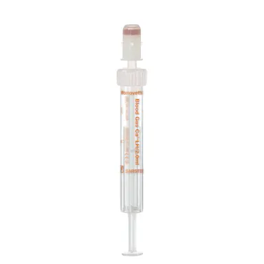 Blood Gas Monovette®, calcium-balanced lithium heparin, 2 ml, cap white/orange, connection: Luer (m)