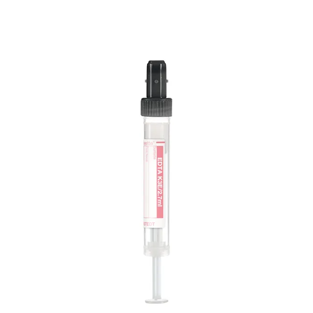 S-Monovette® EDTA K3E, 2.7 ml, cap black, (LxØ): 66 x 11 mm, with paper label