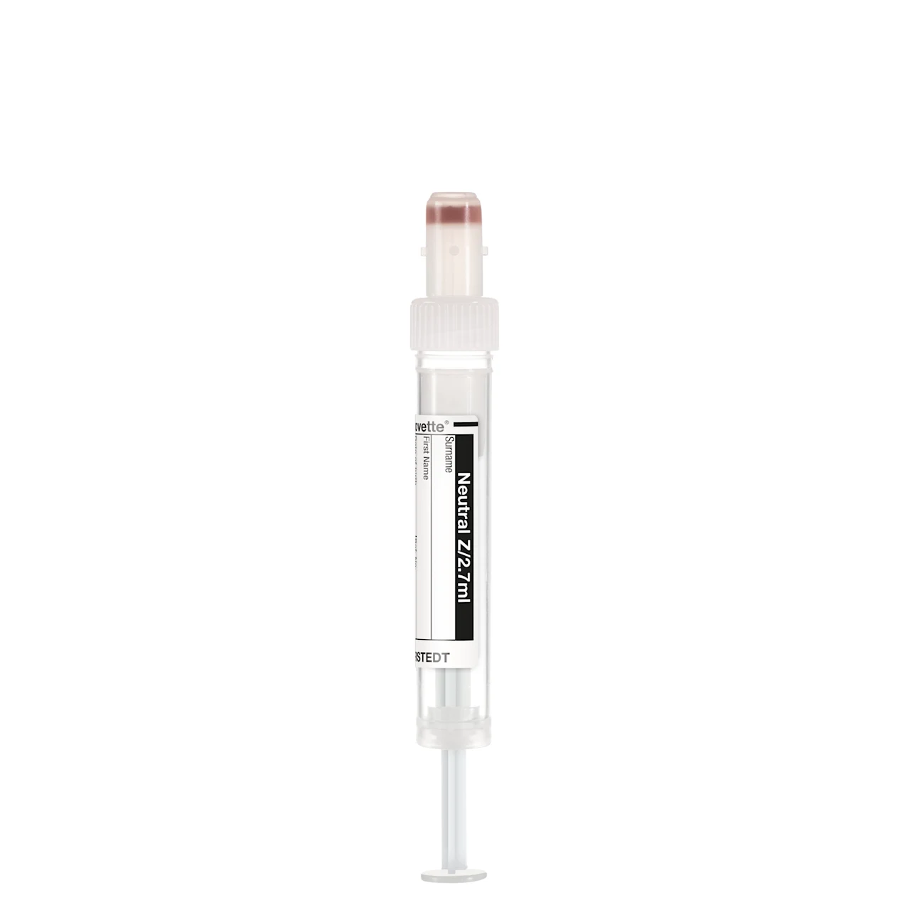 S-Monovette® 中性Z, 2,7 ml, キャップ 白, (LxØ)： 66 x 11 mm, 紙ラベル付き