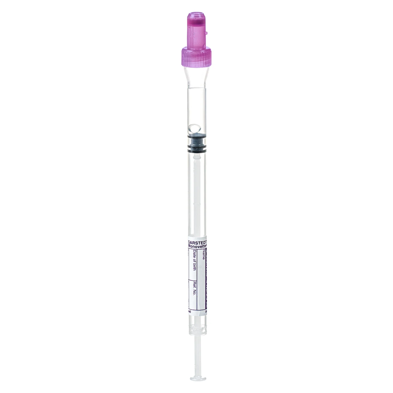S-Sedivette®, Citrate 4NC, 3,5 ml, bouchon violet, (L x Ø) : 130 x 8 mm, avec étiquette papier