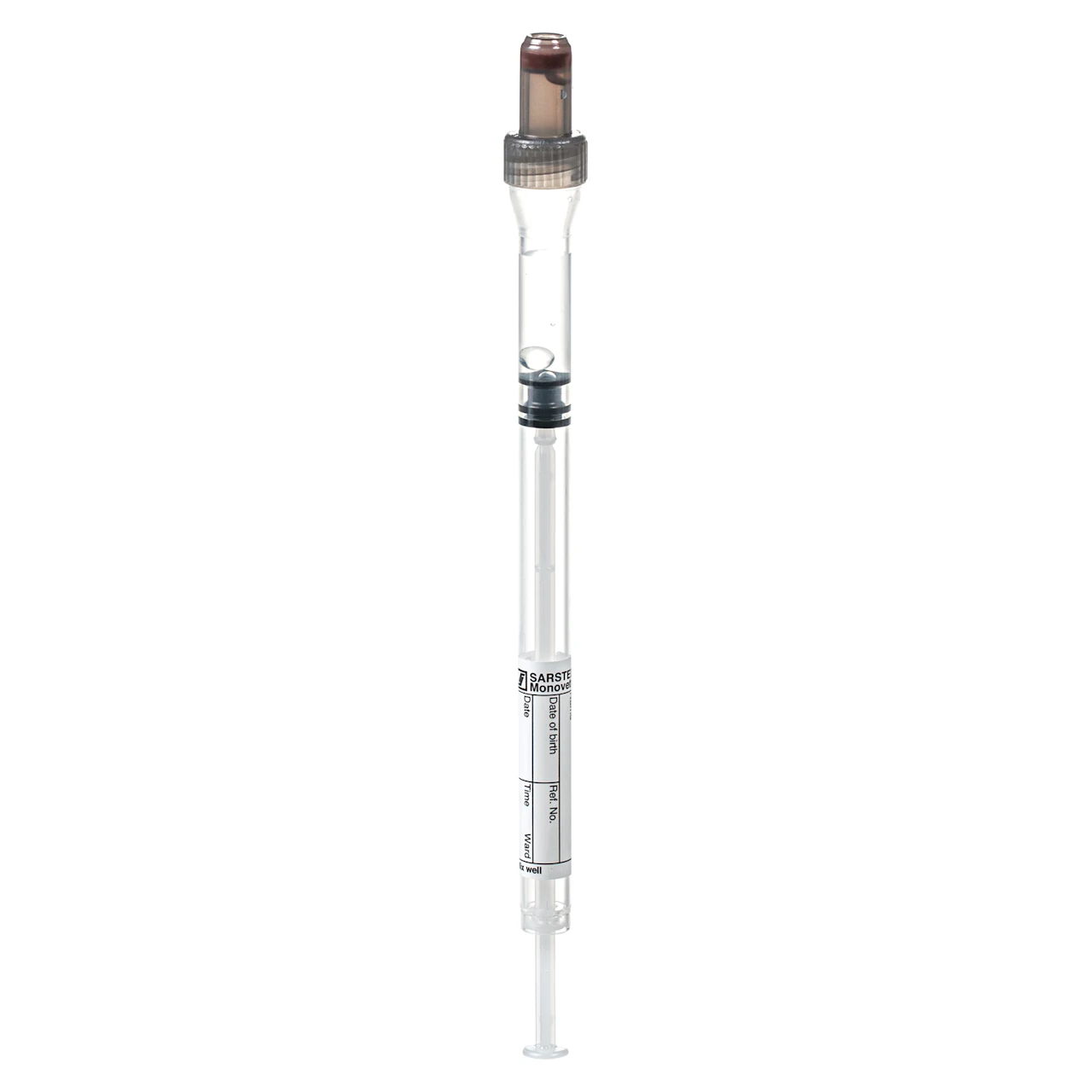 S-Sedivette®, Citrate 4NC, 3,5 ml, bouchon noir, (L x Ø) : 130 x 8 mm, avec étiquette papier