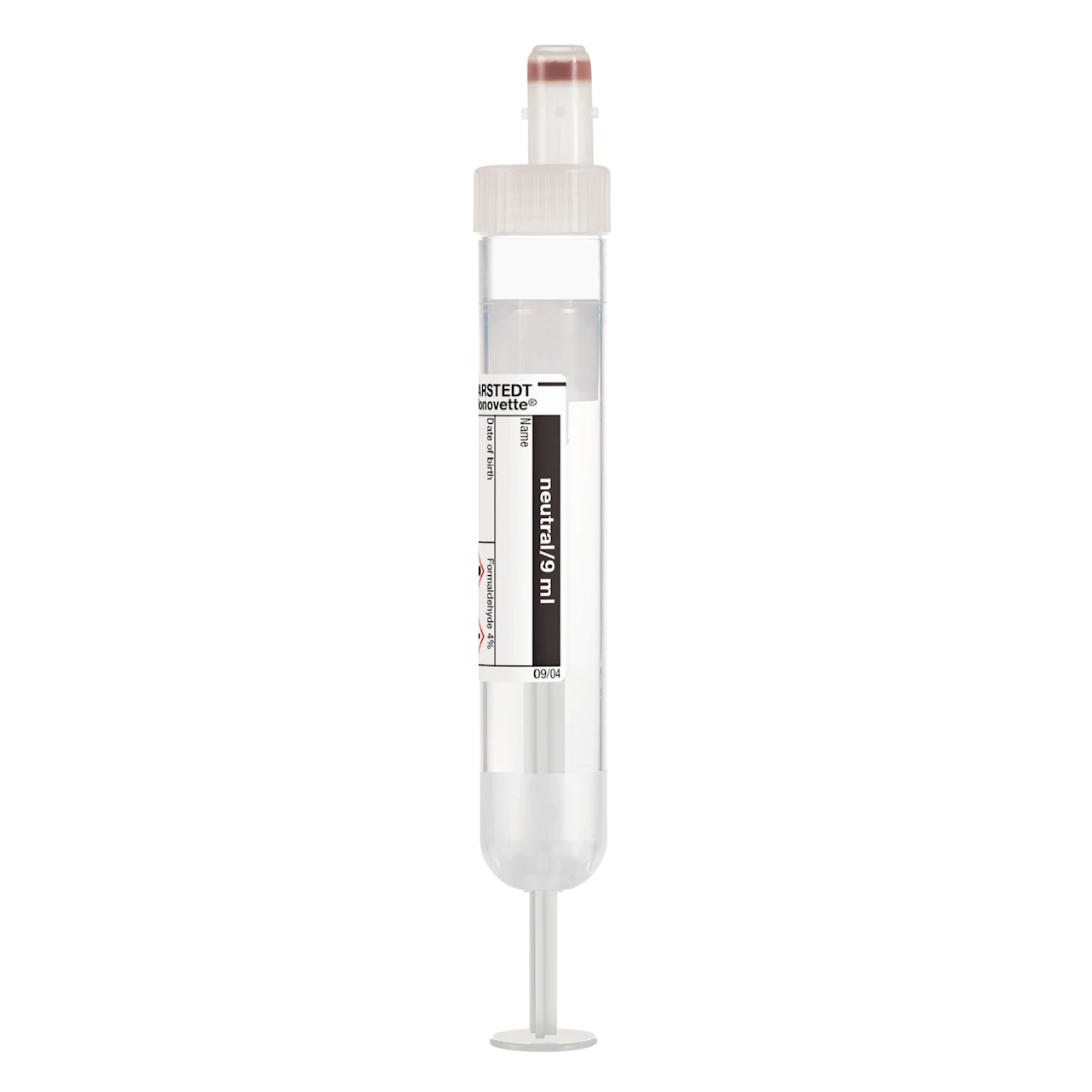 S-Monovette®, 9 ml, for Formalin system, (LxØ): 92 x 16 mm, with paper label