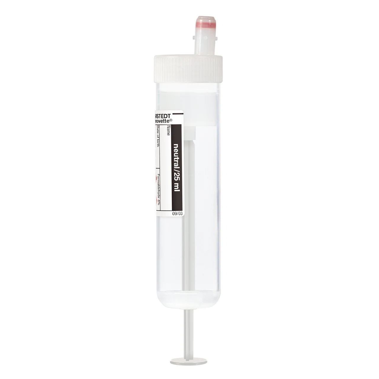 S-Monovette®, 25 ml, for Formalin system, (LxØ): 97 x 25 mm, with paper label