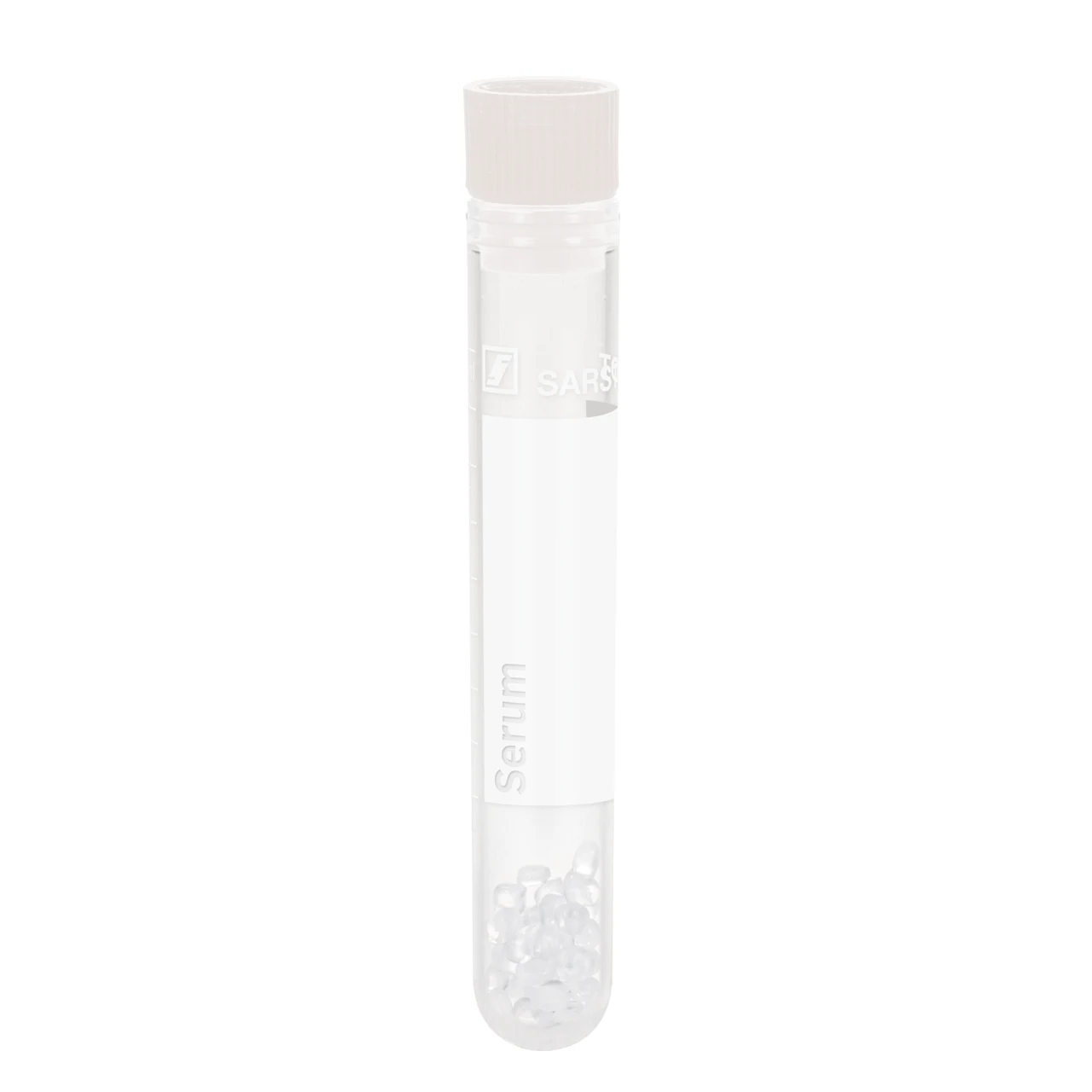Tube à échantillon, Sérum CAT, 4,5 ml, bouchon blanc, (L x Ø) : 75 x 13 mm, avec aplat