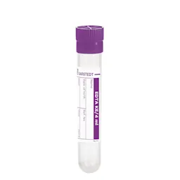 Sample tube, EDTA K3E, 4 ml, cap violet, (LxØ): 75 x 12 mm, with paper label