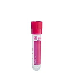 Sample tube, EDTA K3E, 2 ml, cap red, (LxØ): 55 x 12 mm, with print
