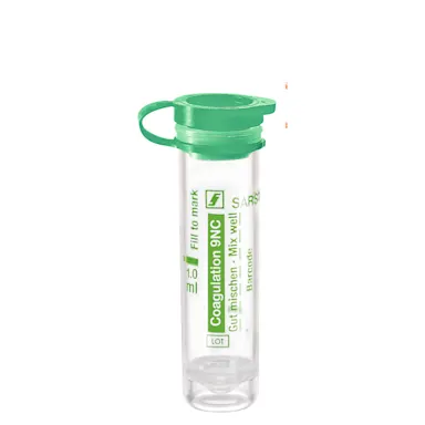 Micro sample tube Citrate 9NC 0.106 mol/l 3.2%, 1 ml, push cap, EU