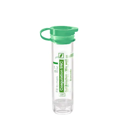 Micro sample tube Citrate 9NC 0.106 mol/l 3.2%, 1.3 ml, push cap, EU
