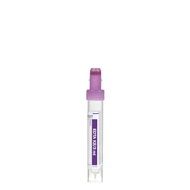 Sample tube, EDTA K3E, 3 ml, cap violet, (LxØ): 82 x 11.5 mm, with paper label
