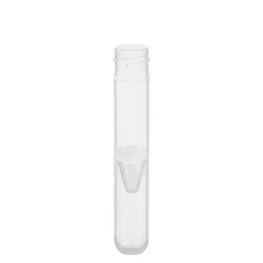 Screw cap tube, 2.5 ml, (LxØ): 75 x 13 mm, conical false bottom, rounded tube bottom, PP, 442 piece(s)/StackPack