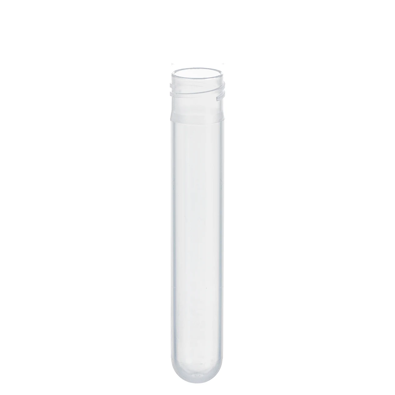 Tube avec bouchon à vis, 5 ml, (L x Ø) : 75 x 13 mm, fond rond, PP, sans bouchon, 1 000 pièce(s)/sachet